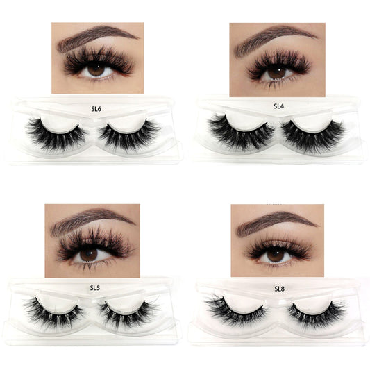 1 Pairs Makeup Eyelashes 3d Mink Lashes Fluffy Soft Wispy Natural