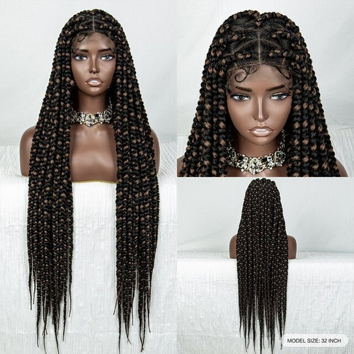 32 Inch Braided Wigs Synthetic Lace Front Wigs Full Lace Wig Knotless