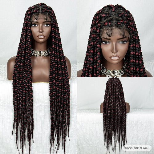 32 Inch Braided Wigs Synthetic Lace Front Wigs Full Lace Wig Knotless