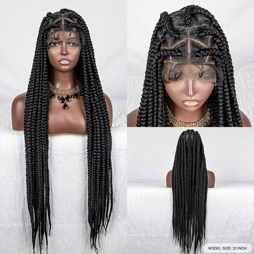 32 Inch Braided Wigs Synthetic Lace Front Wigs Full Lace Wig Knotless