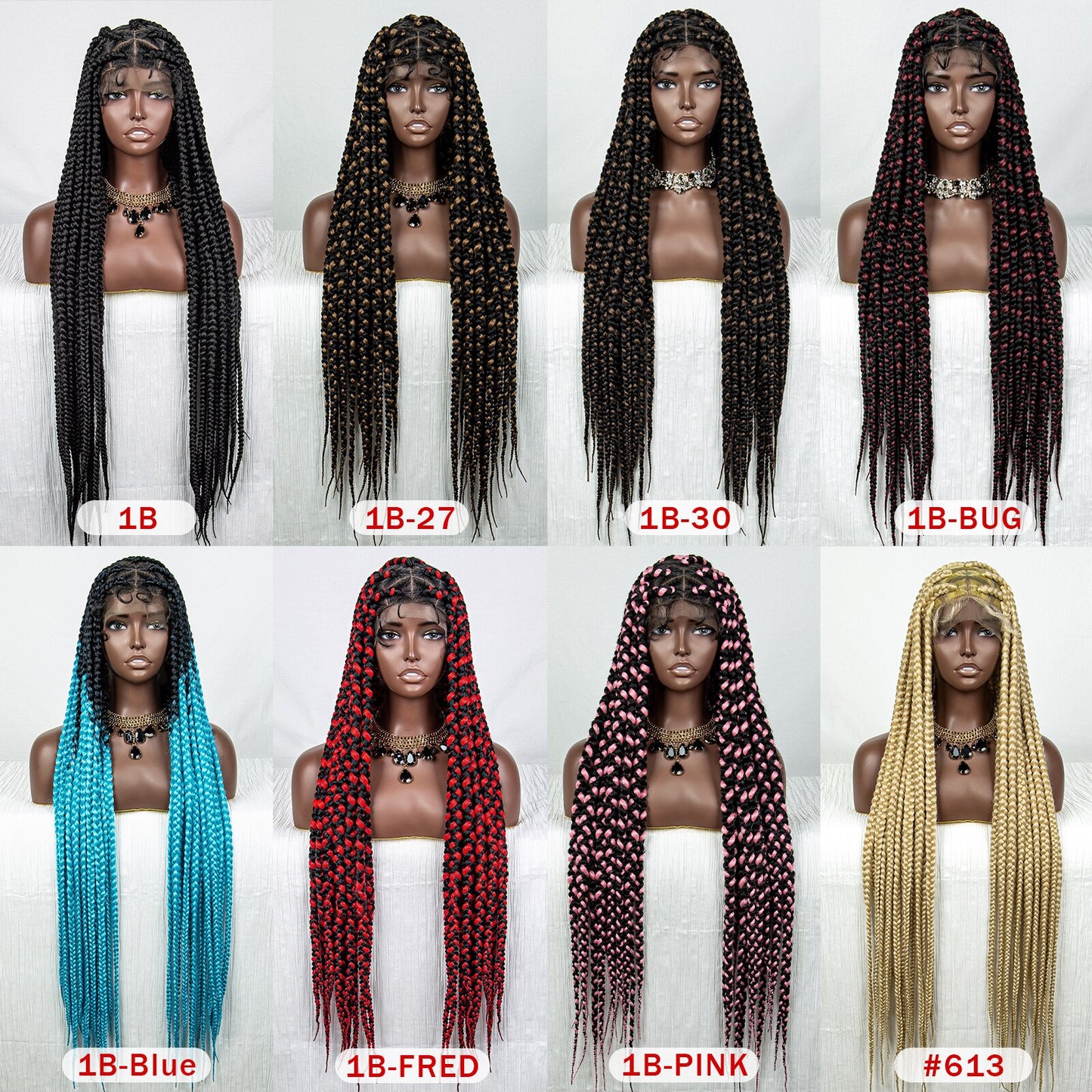 32 Inch Braided Wigs Synthetic Lace Front Wigs Full Lace Wig Knotless